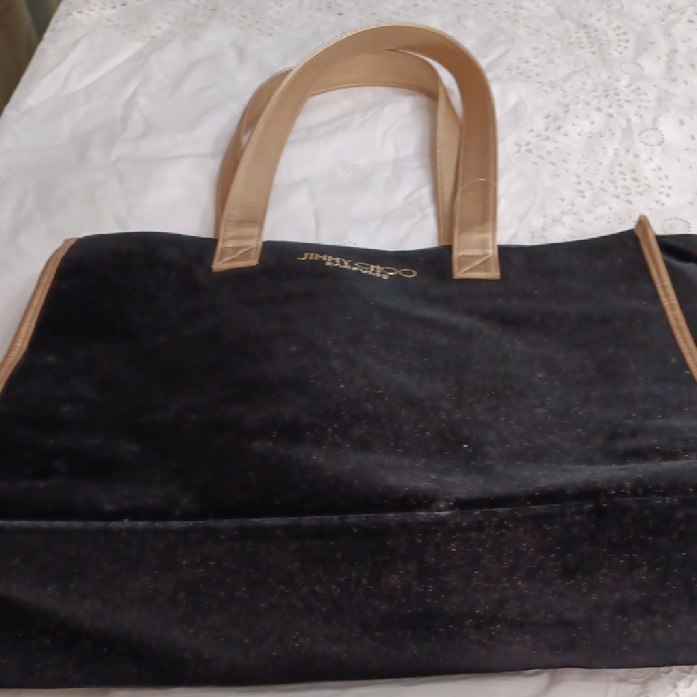 Jimmy Choo Black Tote with Gold Trim and Handles